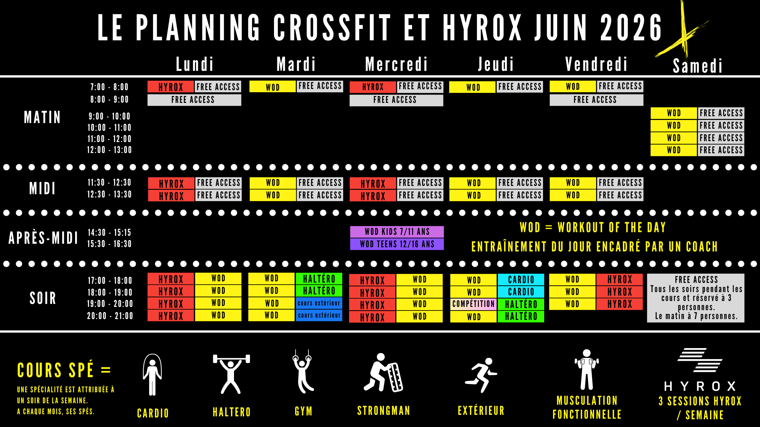 Planning CrossFit juin Planning CrossFit Angers